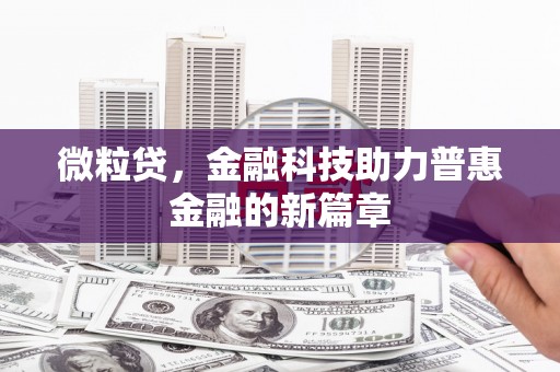 巴塘微粒贷，金融科技助力普惠金融的新篇章