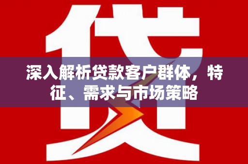 巴塘深入解析贷款客户群体，特征、需求与市场策略