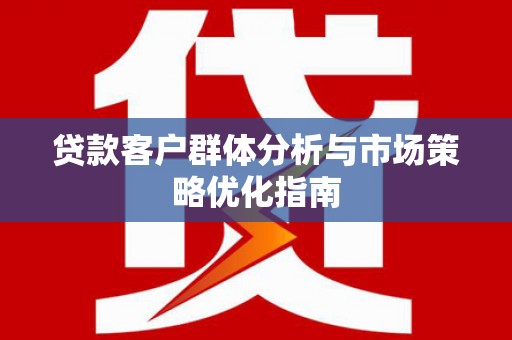 巴塘贷款客户群体分析与市场策略优化指南