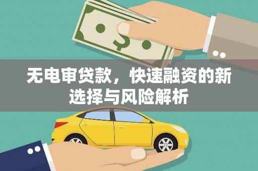 巴塘无电审贷款，快速融资的新选择与风险解析