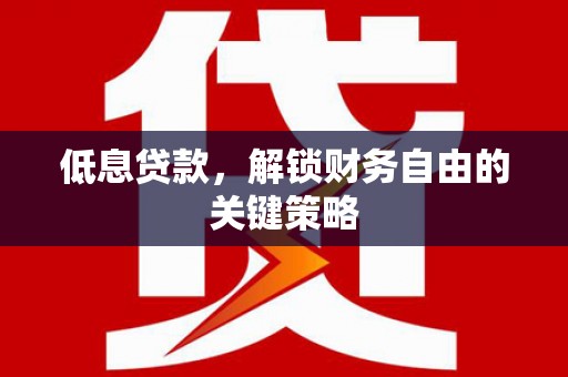 巴塘低息贷款，解锁财务自由的关键策略