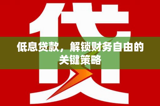 巴塘低息贷款，解锁财务自由的关键策略