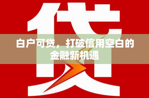 巴塘白户可贷，打破信用空白的金融新机遇