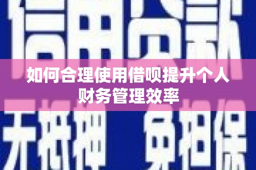 巴塘如何合理使用借呗提升个人财务管理效率