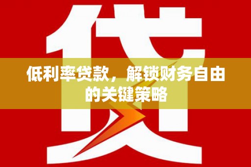 巴塘低利率贷款，解锁财务自由的关键策略