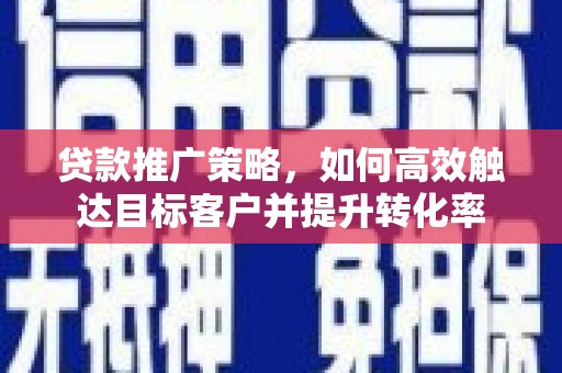 巴塘贷款推广策略，如何高效触达目标客户并提升转化率