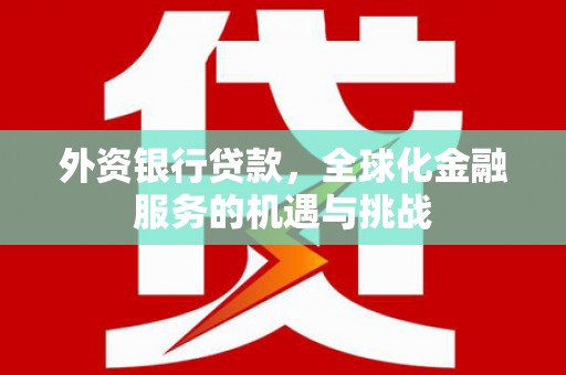 巴塘外资银行贷款，全球化金融服务的机遇与挑战