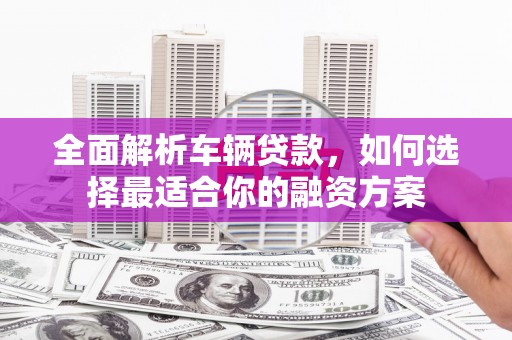巴塘全面解析车辆贷款，如何选择最适合你的融资方案