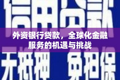 巴塘外资银行贷款，全球化金融服务的机遇与挑战